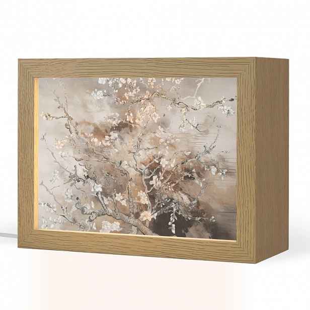 OnlyWow STOLNÍ LAMPA Mandlový květ - Umění - Van Gogh - Béžová - Abstraktní 20x15 cm