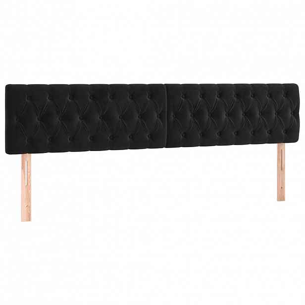 vidaXL Čela postele černá 200x7x78/88 cm samet
