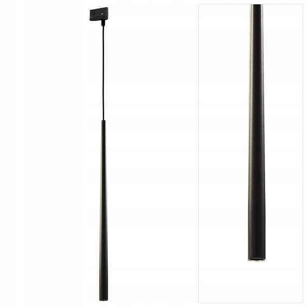 Černá závěsná lampa Piano s úzkým tvarem nad pracovní deskou v jídelně Tk Lighting