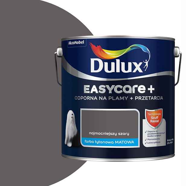 Dulux EasyCare Plus 2,5L Nejsilnější šedý