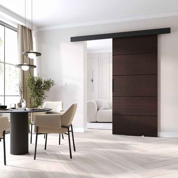 Interiérové dveře na stěnu BARRET 20 - 86 cm, wenge / černé