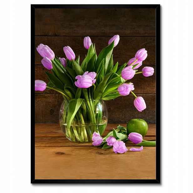 Plakáty v rámu 50x70 Fialové tulipány
