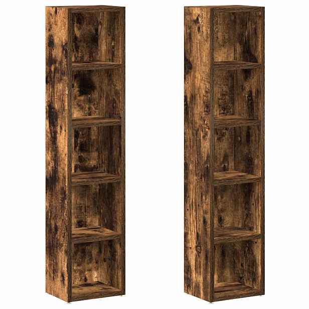 vidaXL Skříňky na CD 2 ks kouřový dub 21x16x93,5 cm kompozitní dřevo