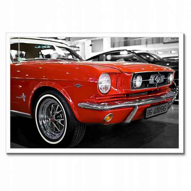Plakáty v rámu 60x40 Červený Mustang