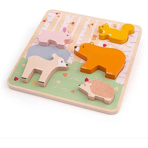 Bigjigs Toys Dřevěné puzzle ANIMALS