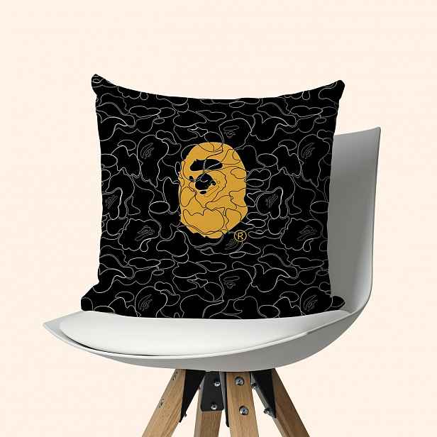TEMU 2D plochý - 1 ks 45X45 cm, trendy zlatá 2D plochý prémiový polyesterový materiál, vhodný na pohovku, do ložnice, obývacího pokoje, kanceláře,