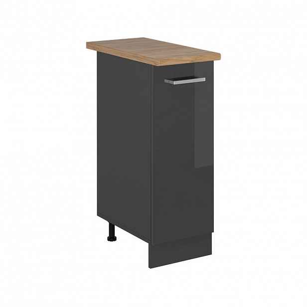 Vicco LÉKÁRNIČKOVÁ SKŘÍŇKA R-Line Antracitový vysoký lesk 30 cm , PD Dub