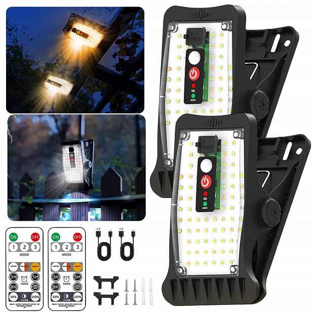 Solární Lampa Venkovní Pouliční Klip Senzor Pohybu 3 Barevné Teploty