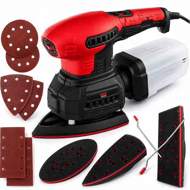Excentrická Bruska Oscilační 125mm 1300W 3V1 3 Kotouče Regulace 6 x Papír