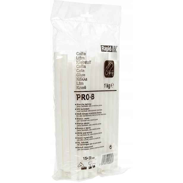 Horké lepidlo v tyčinkách Pro-b 12 mm bílé 1 kg Rapid