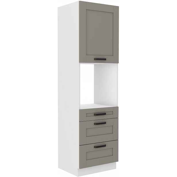 Vysoká skříňka pro vestavnou troubu Luna 60 DPS-210 3S 1F - Premium Box Barva korpusu: Bílá, Barva dvířek: Clay Grey