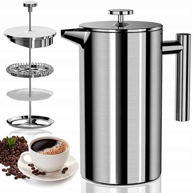Kávovar Na Přípravu Kávy A Čaje 800 ML French Press Pístový Spařovač