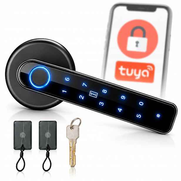 Elektronická Klika Smart Zámek Na Dveře Kód Otisk Prstu Bluetooth Tuya