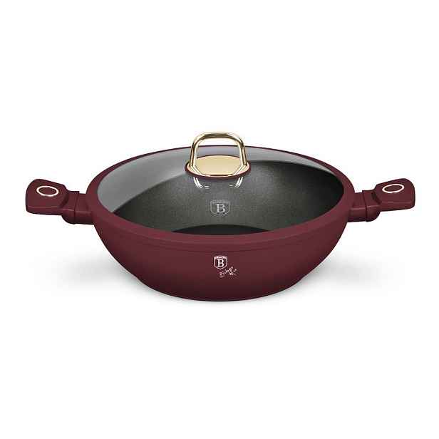 BERLINGERHAUS Pánev wok s poklicí a titanovým povrchem 30 cm Leonardo Collection BH-8035
