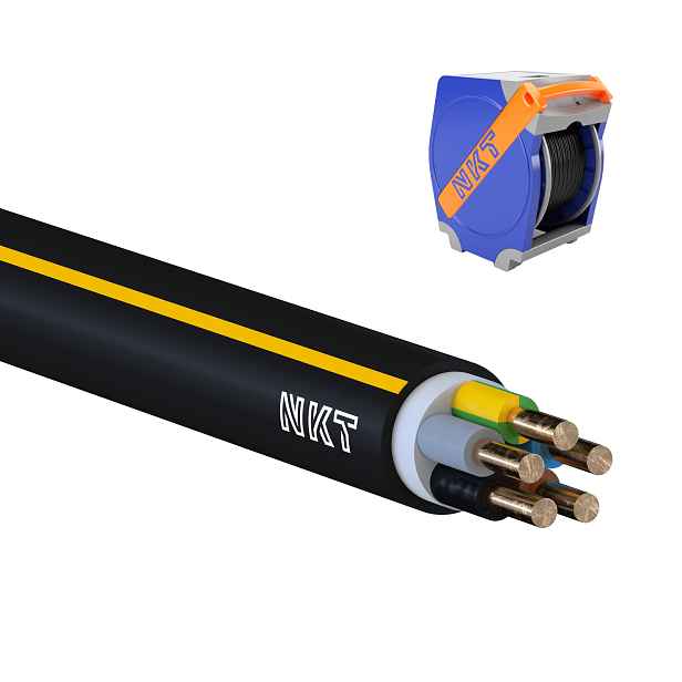 Kabel NKT CYKY-J 5× 2,5 RE 300 m/Qaddy box