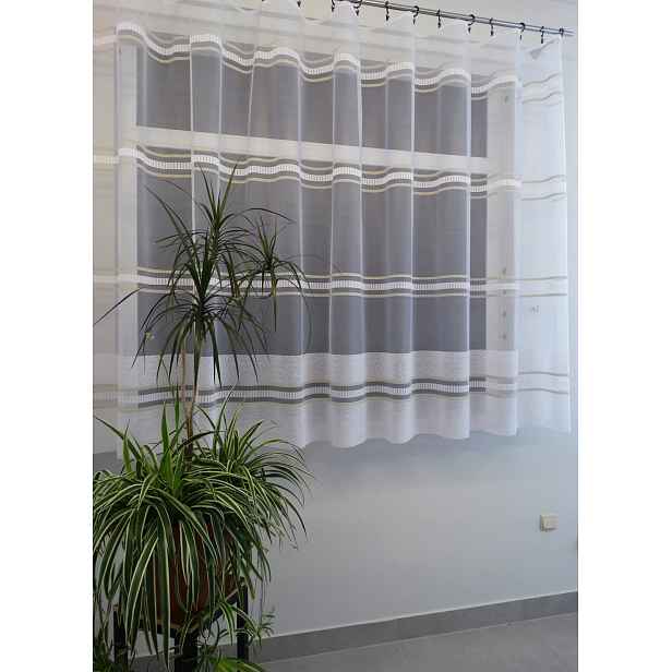 Mg Záclona 352861 Bílá zlatá 250x250 cm hotová obšitá Bt