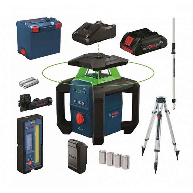 Bosch - 18V AKU rotační laser GRL18V-4-34CVG, dosah 400 m, s příslušenstvím 0615A500DH