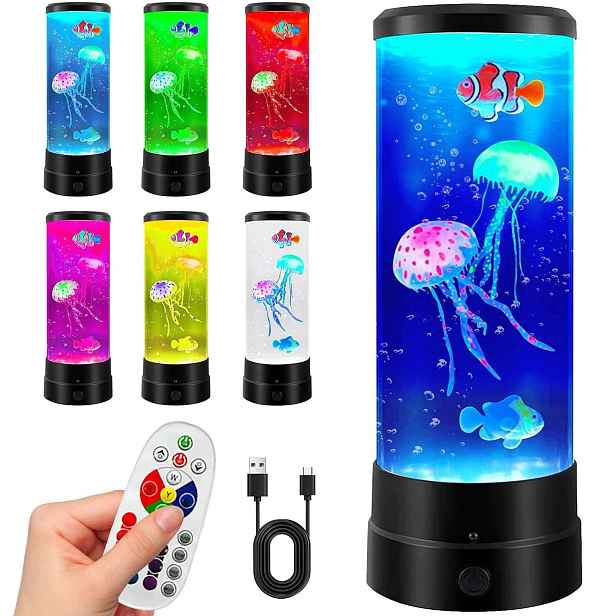 Velká Lávová Led Lampa Medúzy Akvárium Usb Lampička Noční Lampa Stolní Rgb