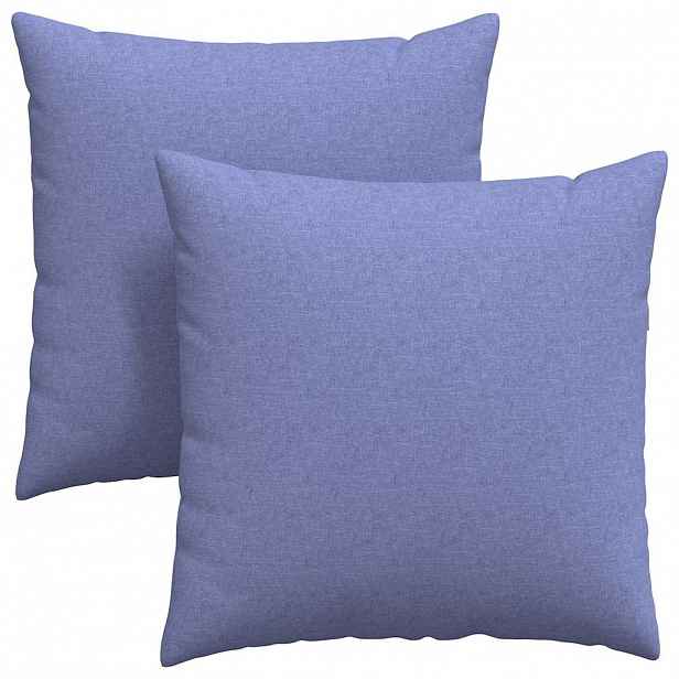 vidaXL Pohovkové polštáře 2 ks textil Modrá džínovina 80 x 80 cm