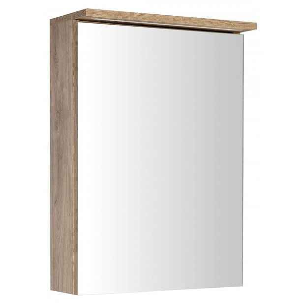 Aqualine KAWA - Zrcadlová skříňka s LED osvětlením, 50x70x22 cm, dub emporio WGL35S