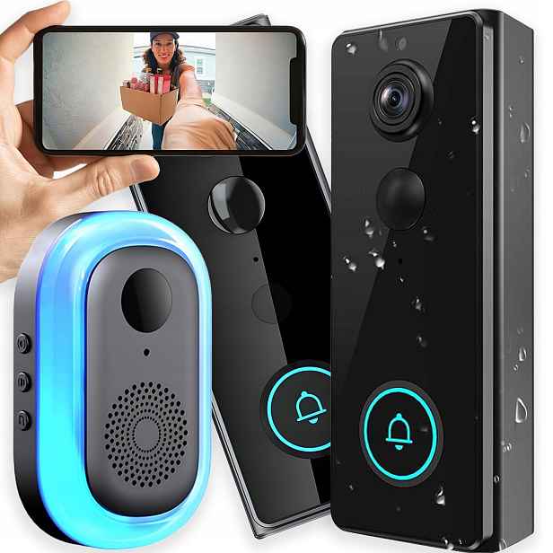 Bezdrátový Zvonek Videokamera Interkom Wifi 2K Fhd 2-CESTNÝ Zvuk 32 Gb