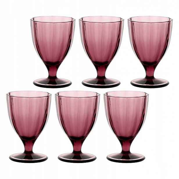 Rose&tulipani Amami Sada 6 sklenic 300 ml purpurová