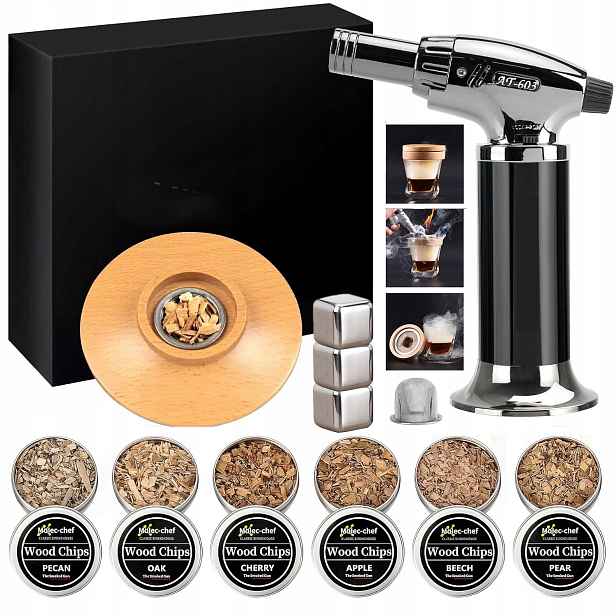 Sada Na Uzení Whisky Smoker Gadget Dárek Pro Přítele Muže 8KS