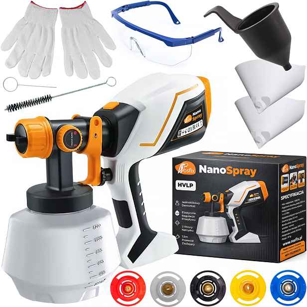 Stříkací Pistole Rosfix Nanospray Hvlp 1000W 1200 ML Pro Malování Stěn