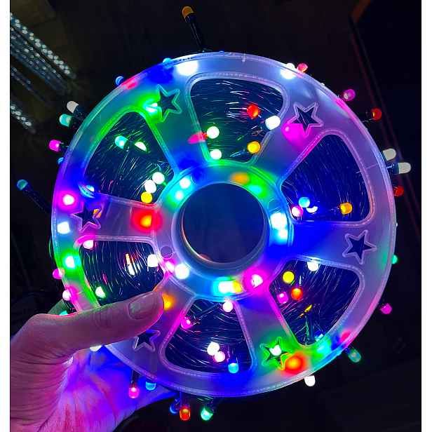 Vánoční Osvětlení Na Stromeček 250 Led Perlové 50 M Barevné