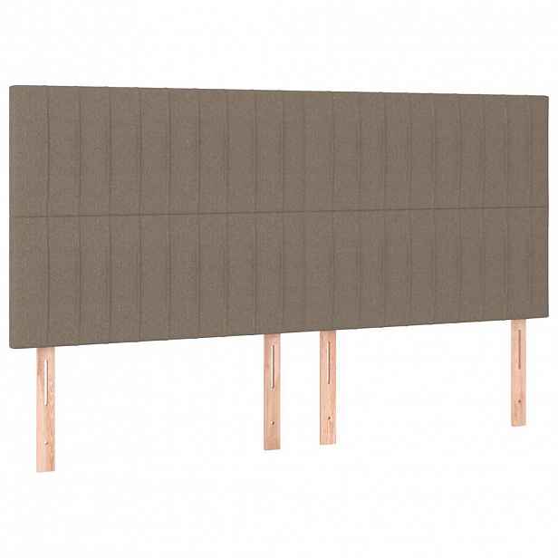 vidaXL Čelo postele béžové 160x5x118/128 cm látkové