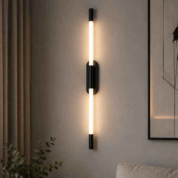 Moderní nástěnná lampa Led 3000K černá 12W 60 cm
