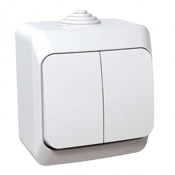Přepínač sériový Schneider Cedar, bílá, IP 44, 5