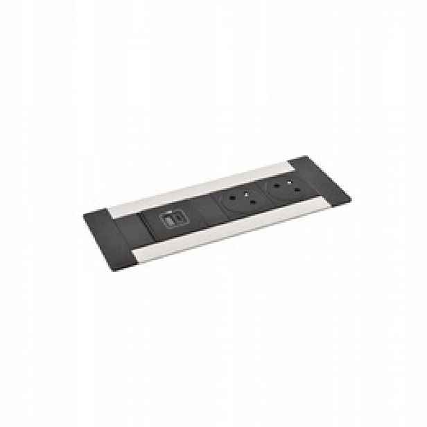 Stolní zásuvka 2X2P+Z/USB Metal Legrand 654777