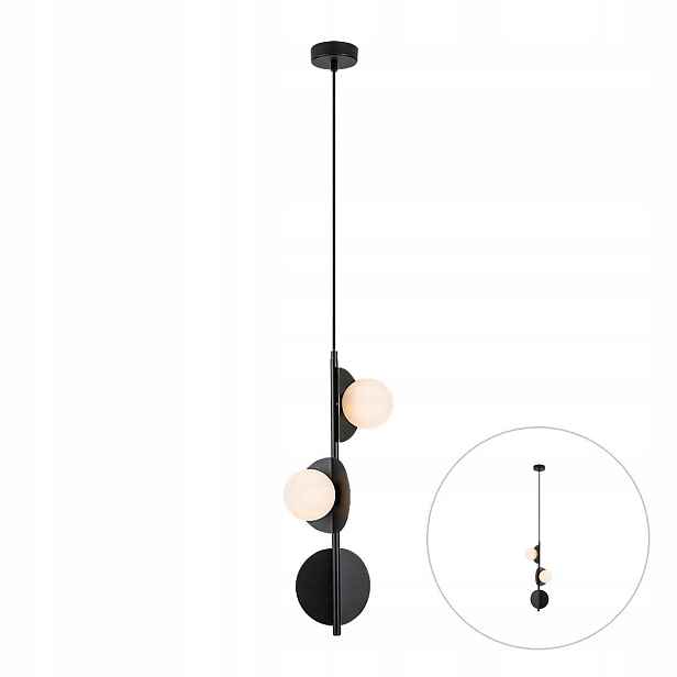 Závěsná lampa Industriální černá 3xG9 5W Sklo Nastavitelná Jules Rabalux