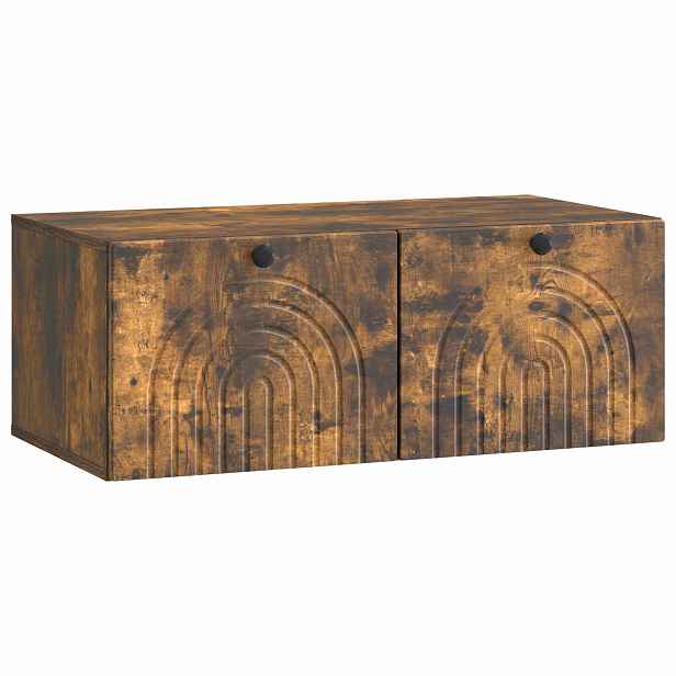 vidaXL Nástěnná TV skříň Nástěnný Kouřový dub 78,5 x 41 x 30 cm