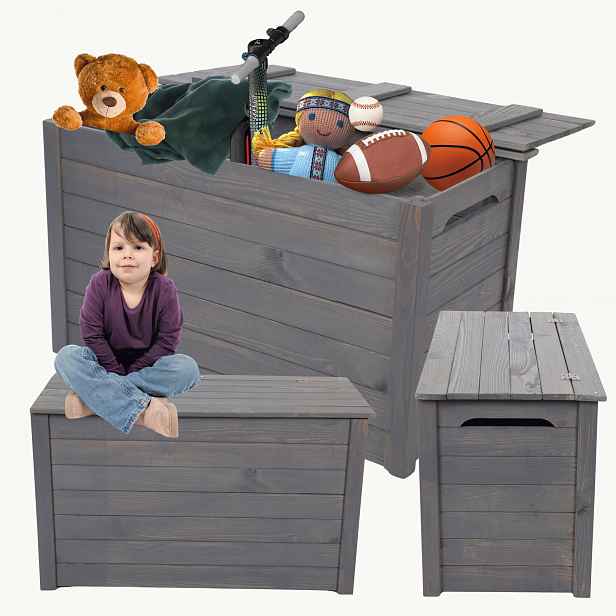 Dřevěný zahradní box na hračky, kufr na balkon, terasa do domu 140L