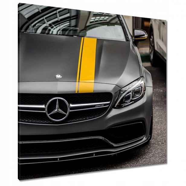 Obrazy 90x90 Mercedes Amg Žlutý proužek