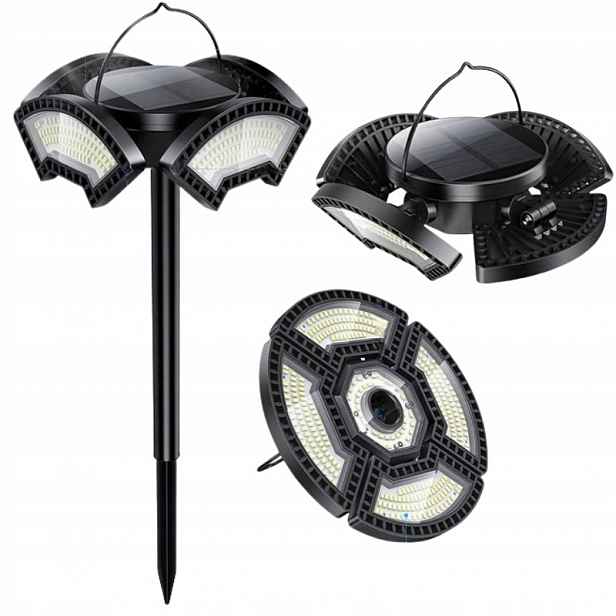 Solární Zahradní Lampa Zapichovací 304LED 50CM Reflektor Halogen Nastavitelný