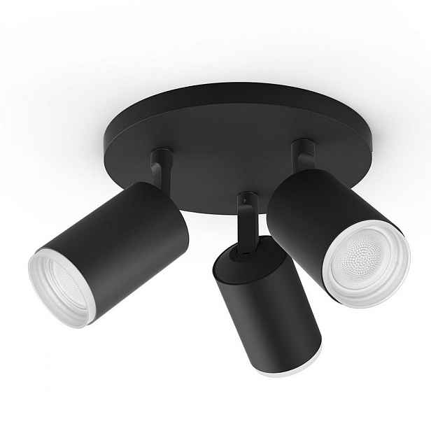 Svítidlo GU10 Philips HUE Fugato 3× žárovka LED 5,7 W černá