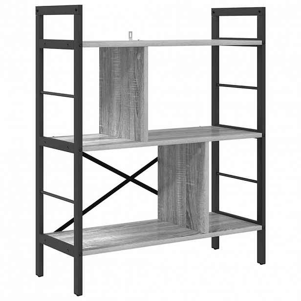 vidaXL Knihovna 5 úrovní 75 x 30 x 91 cm Kompozitní dřevo Šedá Sonoma