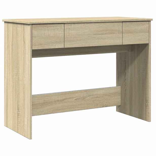 vidaXL Toaletní stolek se zrcadlem dub sonoma 100 x 45 x 76 cm