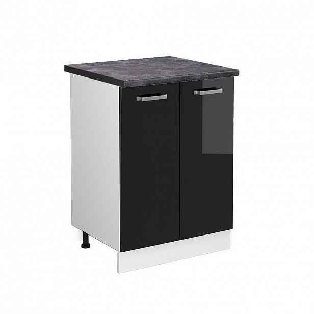 Vicco SPODNÍ SKŘÍŇKA KUCHYŇSKÉ LINKY R-Line Černý vysoký lesk 60 cm , PD Antracit