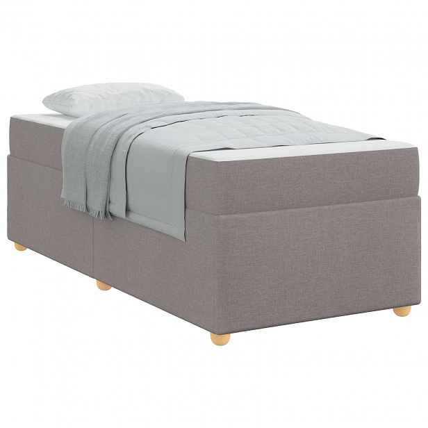 vidaXL Rám postele Taupe 100 x 200 cm textil