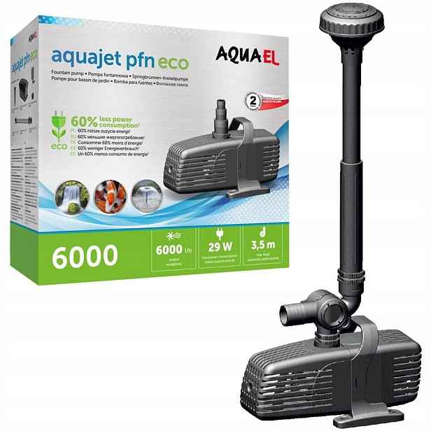 Aquael PFN-6000 Eco Fontánová Pumpa Do Jezírka 6000 L/h 29 W