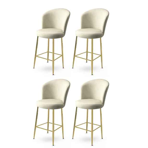 Bar Stool Set (4 Pieces) Alte - Cream, Gold