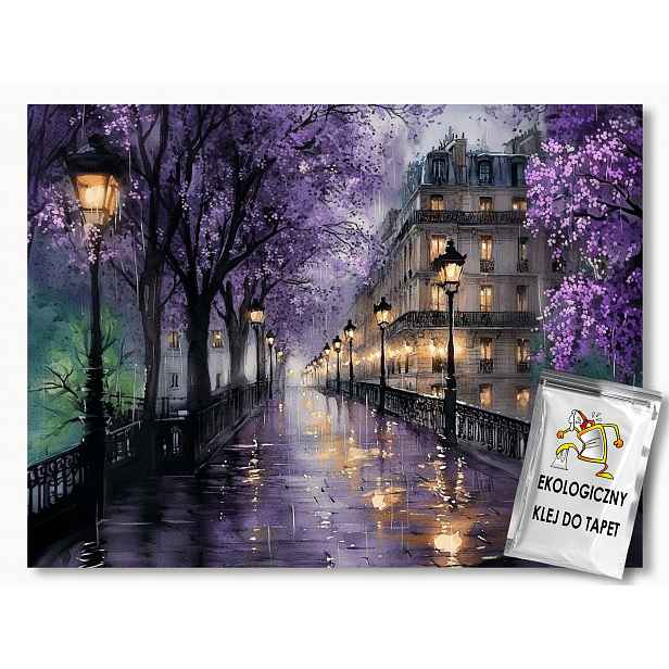 Fototapeta Flizelina Akvarel Město Paříž Ulička Déšť 368x254 130g