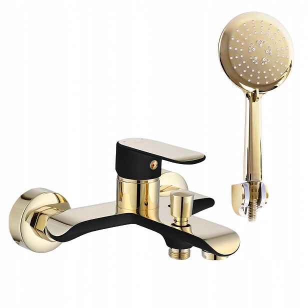 Nástěnná vanová baterie REA-B9939 Bloom Černá/Zlatá, Moderní