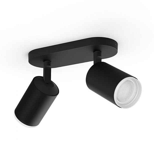 Svítidlo GU10 Philips HUE Fugato 2× žárovka LED 5,7 W černá