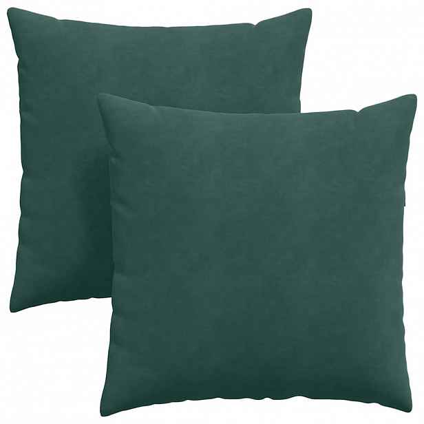 vidaXL Pohovkové polštáře 2 pcs Tmavě zelená 80 x 80 cm