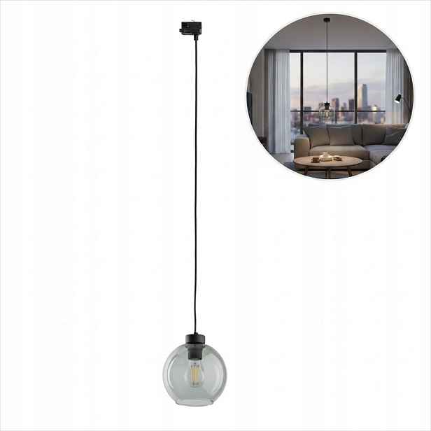 Závěsná kolejnicová lampa Spot E27 Grafitová Tracer Cubus Tk Lighting
